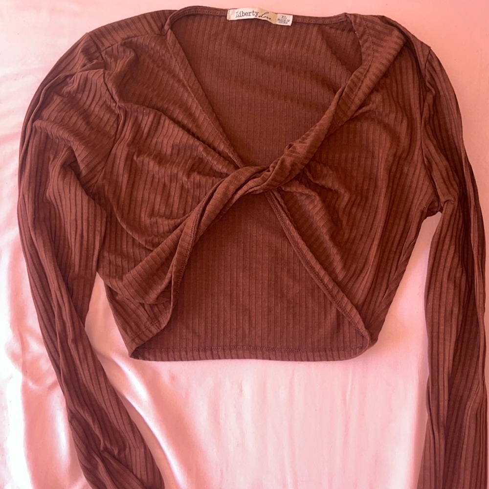 brown crop top